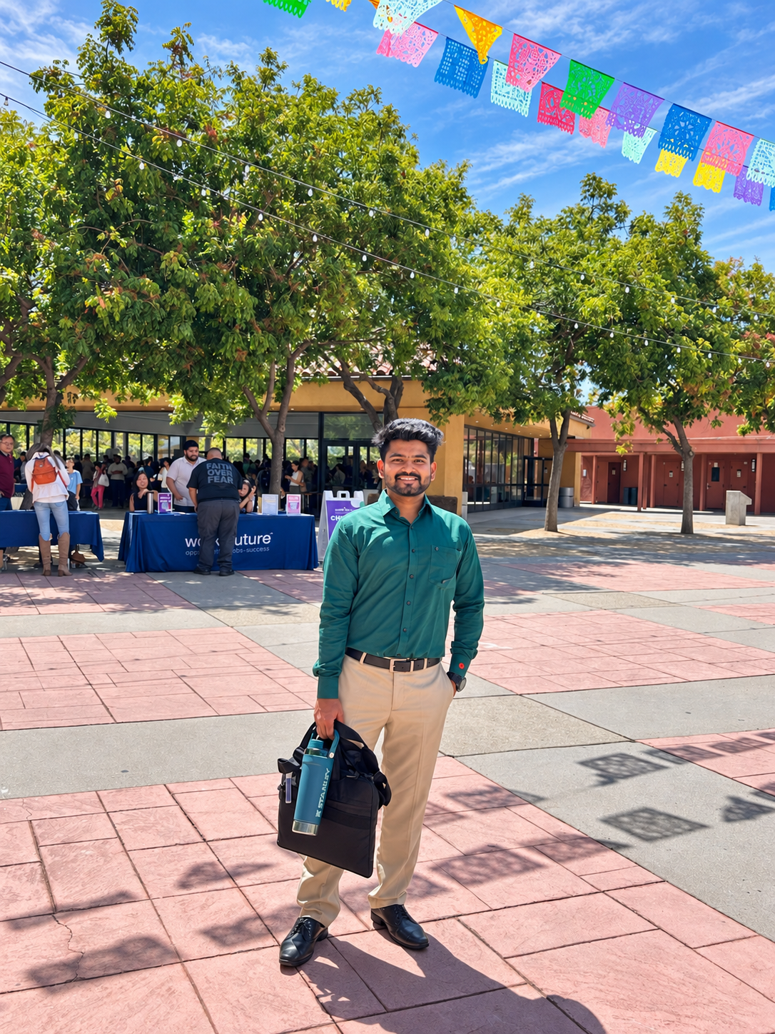 Sajid Shaikh at a career fair in San Jose
