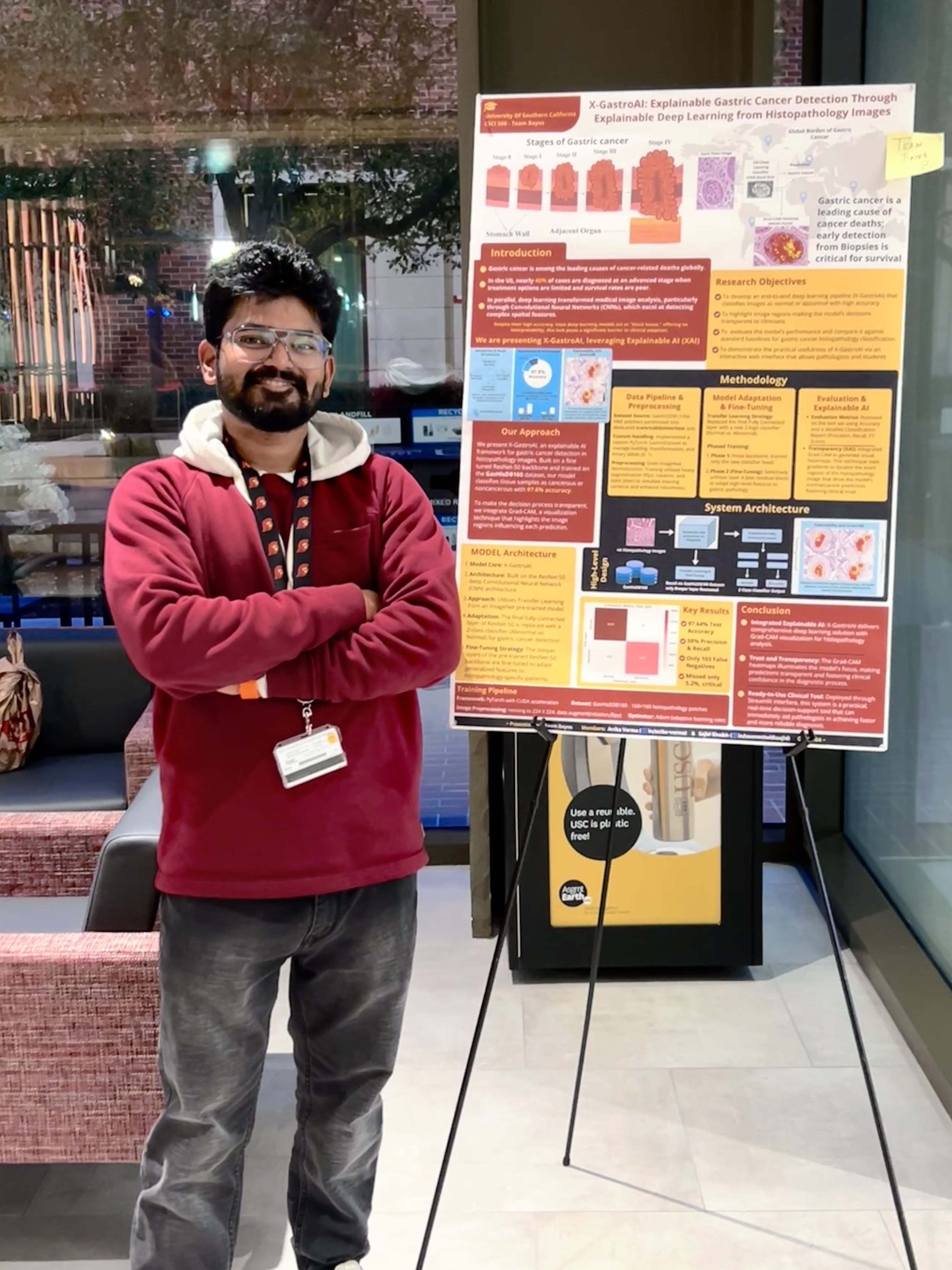 Sajid presenting the X-GastroAI explainable gastric cancer detection project